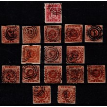 Danmark. Blandet lot med kvadrater.